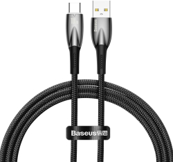 Кабел/адаптер Кабел Baseus Glimmer Series USB-A - USB-C 100W 480Mbps 2м CADH000501 - черен
