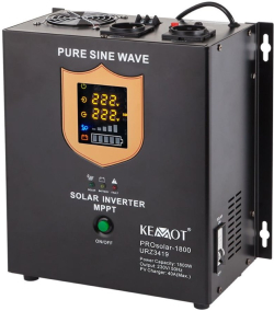 Инвертор KEMOT URZ3419 PROsolar, 24V DC-220V AC, 1800W, соларен, с контролер
