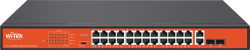 Комутатор/Суич Wi-Tek WI-PS526G V4, 24х 10/100, 2x 10/100/1000 Uplink, 2x 100Mbps SFP, af/at