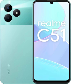 Смартфон Realme C51, 6.74" 1600x720, Unisoc Tiger T612, 4GB RAM, 128GB, Android 13, зелен