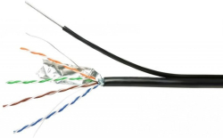 Инсталационен LAN кабел   Кабел FTP/M + носещо въже Cat.5e 24AWG CCA 