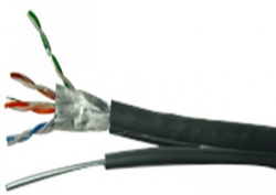 Инсталационен LAN кабел   Кабел FTP + носещо въже Cat.5e/M 24AWG CU 