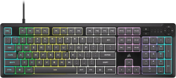 Клавиатура Corsair K55 CORE RGB, С кабел USB 2.0, RGB LED, Гейминг, Rubber Dome, Черен