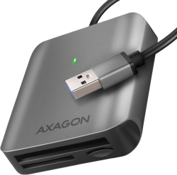 Картов четец AXAGON CRE-S3, USB 3.2 Gen 1, 15 см кабел, LED индикатор, МАС ОС, Windows, CF, Черен