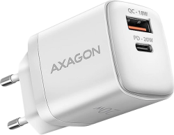 Продукт AXAGON ACU-PQ20W wall charger QC3.0-AFC-FCP + PD type-C, 20W, white