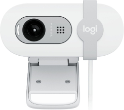 Уеб камера Logitech Brio 100, USB 2.0, 1920x1080 FullHD, RightLight 2, Plug & Play, Бял