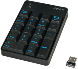 Клавиатура NumPad 18 keys, Wireless, Black, LogiLink ID0120