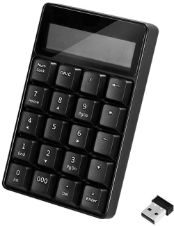 Клавиатура LogiLink ID0199, 20 бурона, Калкулаторен режим, 2.4 GHz, Безжична, Черен