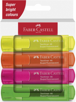 Канцеларски продукт Faber-Castell Текст маркер 1546, неон, 4 цвята