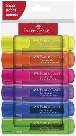 Канцеларски продукт Faber-Castell Текст маркер 1546, неон, 6 цвята