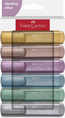 Канцеларски продукт Faber-Castell Текст маркер 1546, металик, 6 цвята
