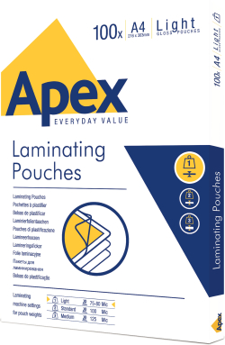 Канцеларски продукт Фолио за ламиниране Apex, A4, 80 μm, 100 броя