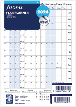 Канцеларски продукт Filofax Пълнител за органайзер, А5, за 2024 година