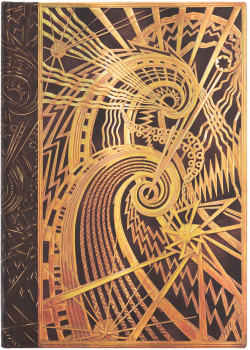 Канцеларски продукт Paperblanks Тефтер The Chain Spiral, Midi, широки редове, твърда корица, 72 листа