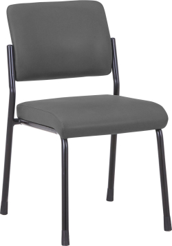 Посетителски стол RFG Solid M, екокожа, метална основа, до 150 kg, сив