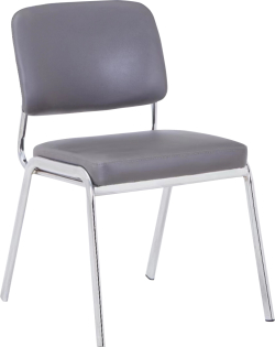 Посетителски стол RFG Slow M, екокожа, метална основа, до 120 kg, сив