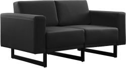 Диван RFG Toledo, двуместен, екокожа, метална основа, черен
