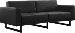 Диван RFG Toledo, триместен, екокожа, метална основа, черен