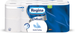 Продукт Regina Тоалетна хартия Gentle, целулоза, трипластова, 150 къса, 16 броя