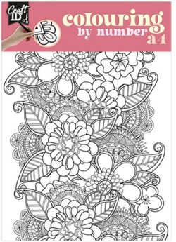  Craft ID Комплект рисуване по номера, A4, 5 листа, с 5 двойни молива