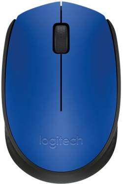 Мишка Logitech M171, безжична wireless, оптичен сензор, 3 бутона, син/черен цвят