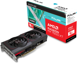 Видеокарта Sapphire AMD Radeon RX 7600XT Pulse OC, 16GB GDDR6, 2x HDMI 2.1, 2x DP 2.1