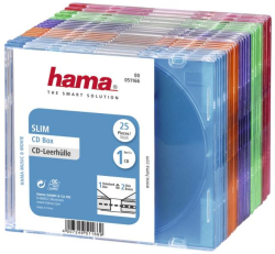 Други Slim CD кутийки за дискове Hama, опаковка от 25 бр, цветни
