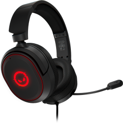 Слушалки Lorgar Kaya 460, геймърски, с кабел, вграден микрофон, RGB подсветка, черен цвят