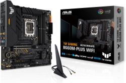 Дънна платка ASUS TUF GAMING B660M-PLUS WIFI, 4x DDR5, 2500 Mb/s, 802.11 ax, BT 5.2, Micro ATX