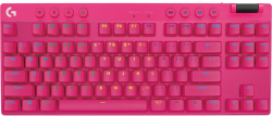 Клавиатура Геймърска Logitech G PRO X TKL, RGB LED, Механични, USB Type-C, Double Shot PBT, Розов