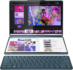 Лаптоп Lenovo Yoga Book 9 13IMU9, Intel Ultra 7 155U, 32GB, 1TB SSD NVMe, 2x 13.3" 2.8k OLED