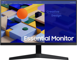 Монитор Samsung Essential S31C, 24" FHD, 16:9, 75Hz, 5ms, 250 cd/м2, HDMI, 75 Hz, VGA, Черен