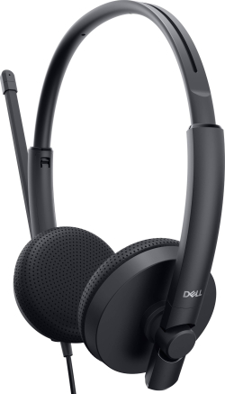 Слушалки Dell Stereo Headset WH1022, Кабел, Микрофон, USB, 3.5мм жак, Черен