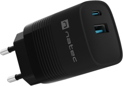 Принадлежност за смартфон Зарядно устройство Natec Ribera GaN 30W, USB Тype-C, USB Type-A, QuickCharge 3.0