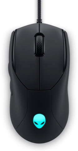 Мишка Dell Alienware AW320M, 2м кабел, 19000 dpi, Гейминг, AlienFX RGB, Черен