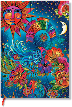 Канцеларски продукт Paperblanks Тефтер Celestial Magic, Midi, широки редове, твърда корица, 72 листа