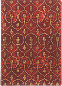 Канцеларски продукт Paperblanks Тефтер Red Velvet, Midi, широки редове, мека корица, 88 листа