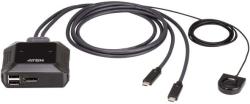 KVM продукт Aten US3312,KVM превключвател, 2-портов, 4K, 1x Display Port, 1x USB type C