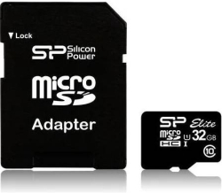 USB флаш памет Карта памет Silicon Power Elite, 32GB, Micro SDHC-SDXC, UHS-I, SD Adapter