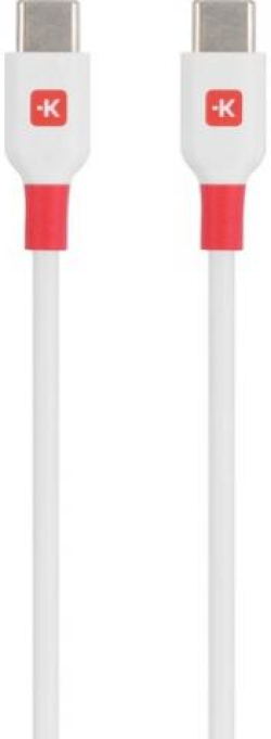 Кабел Skross, USB-C - USB-C мъжко, USB 2.0, 1.2м, Бял