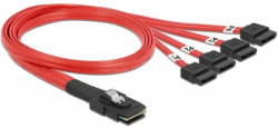 Кабел/адаптер Интерфейсен кабел DeLock, Mini SAS SFF-8087 &gt; 4 x SATA 7 pin, 0.5 m