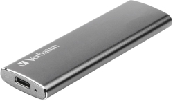 Хард диск / SSD Verbatim Vx500, 1TB, 500 MB/s, USB Type-C, Алуминиев корпус, 92 x 29 x 9mm, Сив