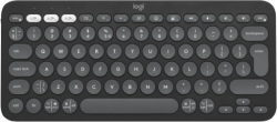 Клавиатура Logitech Pebble Keys 2 K380S, Bluetooth, Тихи бутони, LED индикатори, 2x AAA, Графит