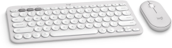 Клавиатура Logitech Pebble 2 Combo, Bluetooth, 4000 dpi, Малък Еnter, Windows, Mас, Бял