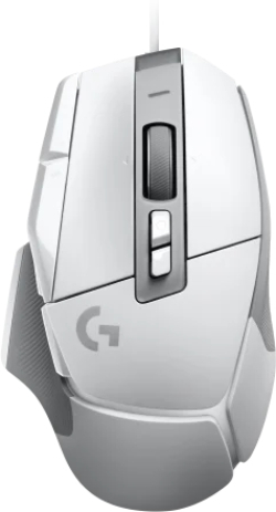 Мишка Logitech G502 X, геймърска, с каел, RGB подсветка, оптиччен сензор, бял цвят