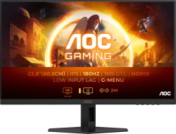 Монитор AOC 24G4XE, 23.8" FHD, 180 Hz, 300 cd/2, HDMI, DisplayPort, 0.5 ms, Матов, 300 cd/m2, Черен