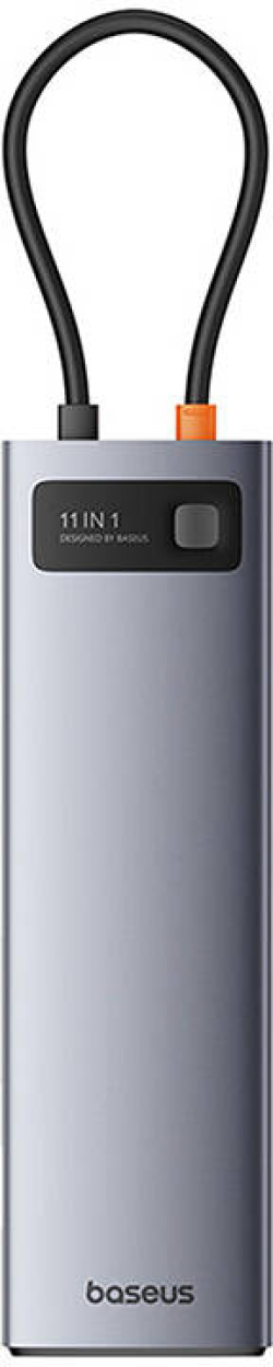 USB Хъб Baseus 11 в 1 StarJoy Metal Glam Series Type-C към HDMI, VGA, USB, RJ45, SD-TF, 3.5мм