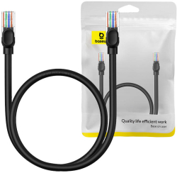 Мрежов кръгъл кабел Baseus RJ45, Cat.5, 0,5 м B00133206111-00 - черен