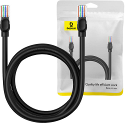 Мрежов кръгъл кабел Baseus RJ45, Cat.5, 2 м B00133206111-03 - черен