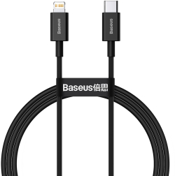 Кабел/адаптер Кабел Baseus Superior USB Type C към Lightning 20W 1м CATLYS-A01 - черен